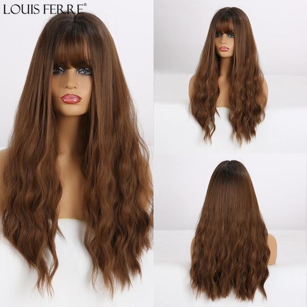 louis ferre long wavy wigs for black women african american synthetic hair ombre black brown wigs with bangs heat resistant
louis ferre long wavy wigs for black women african american synthetic hair ombre black brown wigs with bangs heat resistant