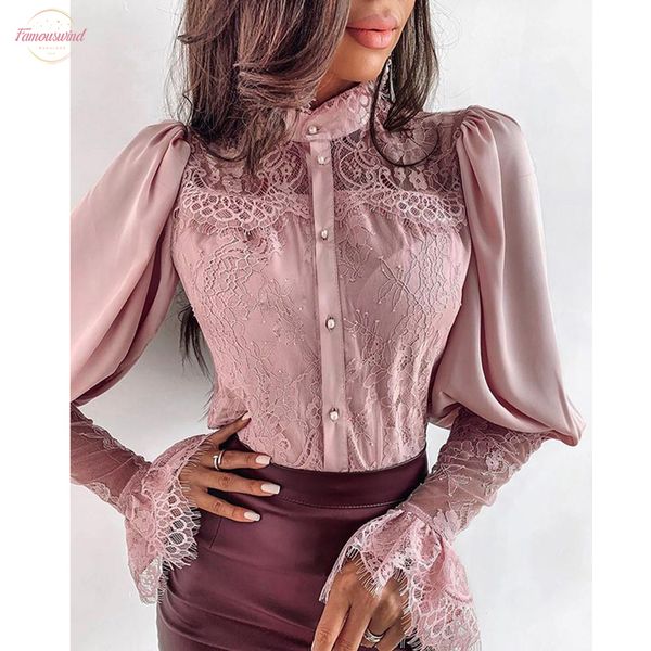 women lace patchwork flare sleeve buttoned blouse chic elegant spring fall office stand collar shirt chiffon solid regular casual, White
women lace patchwork flare sleeve buttoned blouse chic elegant spring fall office stand collar shirt chiffon solid regular casual, White