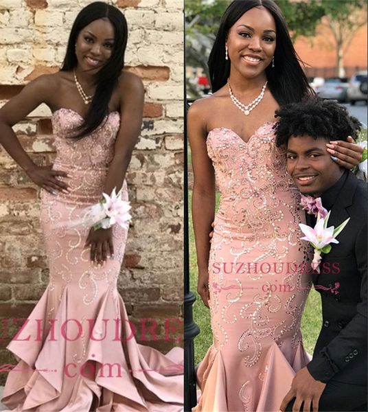 mermaid beaded prom evening dress 2019 black girl strapless formal party gown appliqued celebrity dresses custom made
mermaid beaded prom evening dress 2019 black girl strapless formal party gown appliqued celebrity dresses custom made