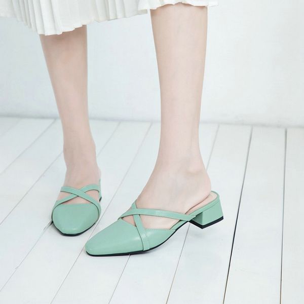 sianie tianie green white cover toe woman's shoes summer chunky middle heels small size 33 big size 33-48 women mules slippers, Black
sianie tianie green white cover toe woman's shoes summer chunky middle heels small size 33 big size 33-48 women mules slippers, Black