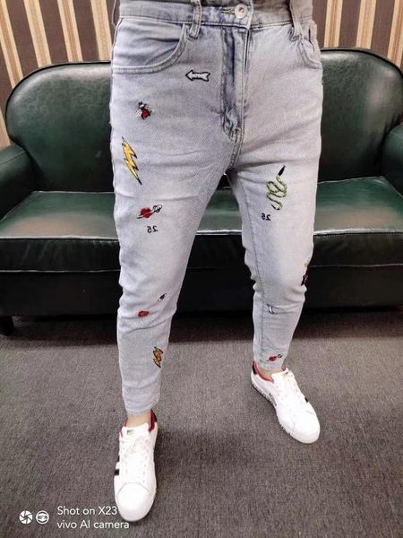 wb5301 fashion men's pants 2020 runway european design party style men's clothing, Blue 
wb5301 fashion men's pants 2020 runway european design party style men's clothing, Blue