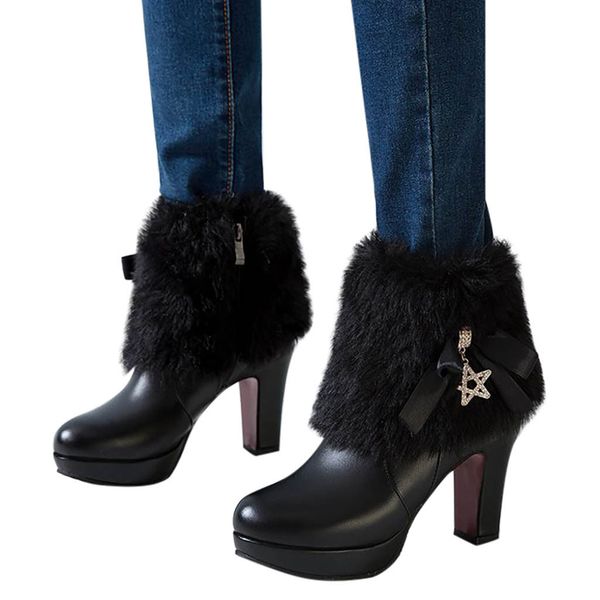 sagace women winter waterproof platform high heels ankle booties party shoes ladies casual boots women bow boots high heels, Black
sagace women winter waterproof platform high heels ankle booties party shoes ladies casual boots women bow boots high heels, Black