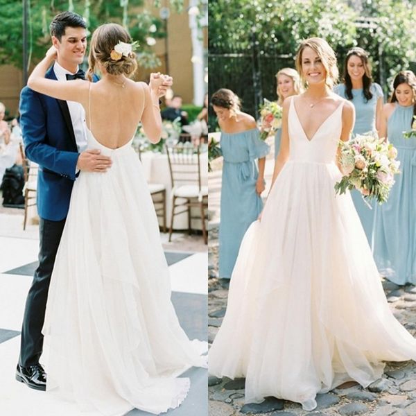 simple beach wedding dresses straps deep v neck backless wedding dress floor length spring summer wear bridal gowns country style, White
simple beach wedding dresses straps deep v neck backless wedding dress floor length spring summer wear bridal gowns country style, White