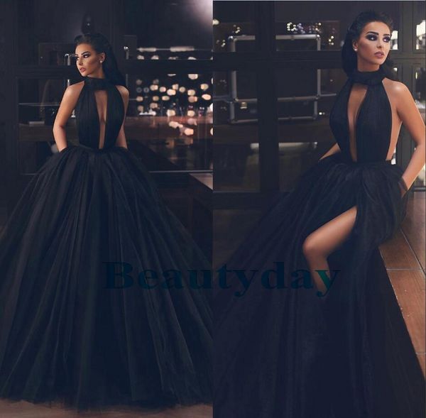black evening dresses for women wear prom dress halter backless middle east dubai caftan pockets arabic party gowns high split tulle pleats, Black;red
black evening dresses for women wear prom dress halter backless middle east dubai caftan pockets arabic party gowns high split tulle pleats, Black;red