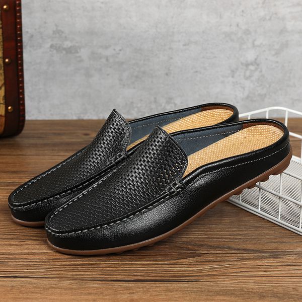 2020 fashion half drag loafers men casual leather driving shoes classic mesh summer slippers breathable light leisure walk flats, Black
2020 fashion half drag loafers men casual leather driving shoes classic mesh summer slippers breathable light leisure walk flats, Black