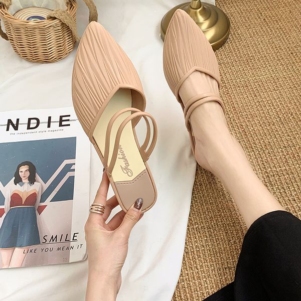 pointed-toe ladies low-heeled sandals two ways to wear professional office shoes flesh-colored black slippers waterproof
pointed-toe ladies low-heeled sandals two ways to wear professional office shoes flesh-colored black slippers waterproof