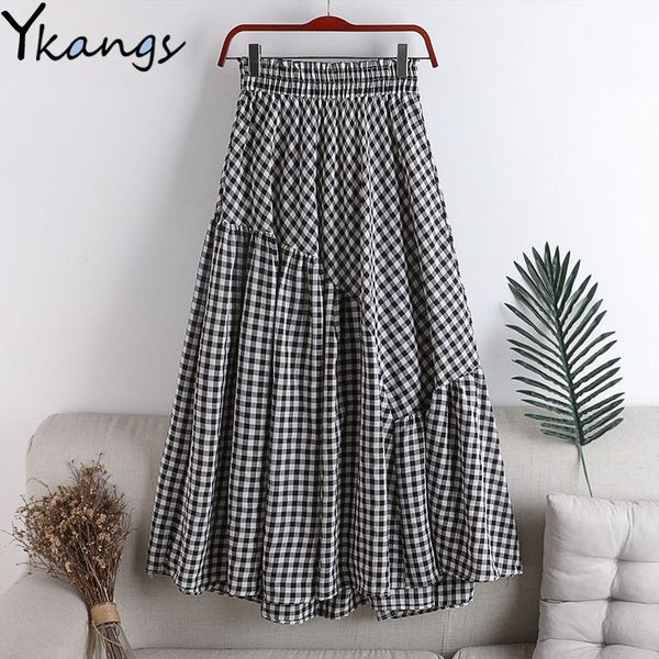 2020 summer irregular plaid pleated skirt elastic high waist midi long a-line skirt women harajuku black preppy vintage
2020 summer irregular plaid pleated skirt elastic high waist midi long a-line skirt women harajuku black preppy vintage