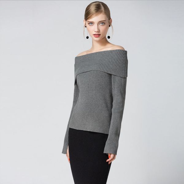 2018 new autumn winter women clothing slash neck slim sweater patchwork thick long sleeve knitted pullover jumper, White;black
2018 new autumn winter women clothing slash neck slim sweater patchwork thick long sleeve knitted pullover jumper, White;black