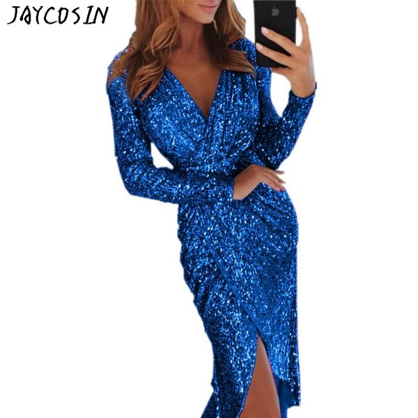 women glitter sequined party dresses v-neck high slit long sleeve bodycon dress vestidos midi dress plus size s-3xl, Black;gray
women glitter sequined party dresses v-neck high slit long sleeve bodycon dress vestidos midi dress plus size s-3xl, Black;gray