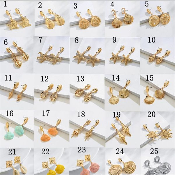 new summer style holiday women beach shell starfish conch drop earrings for women girls bohemian jewelry, Silver
new summer style holiday women beach shell starfish conch drop earrings for women girls bohemian jewelry, Silver