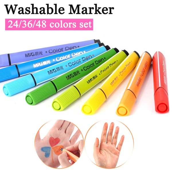 washable watercolor marker pen set 24/36/48 colors non-toxic for child kindergarten school students art markers artistic drawing
washable watercolor marker pen set 24/36/48 colors non-toxic for child kindergarten school students art markers artistic drawing