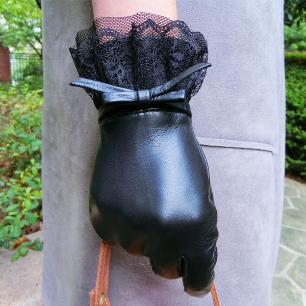 new real leather gloves female winter plus velvet warm cute fashion lace thin sheepskin gloves touchscreen el072, Blue;gray
new real leather gloves female winter plus velvet warm cute fashion lace thin sheepskin gloves touchscreen el072, Blue;gray