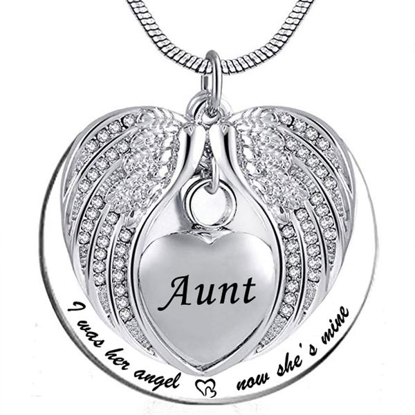 angel wing urn necklace for ashes, heart cremation memorial keepsake pendant necklace jewelry with fill kit and gift, Silver
angel wing urn necklace for ashes, heart cremation memorial keepsake pendant necklace jewelry with fill kit and gift, Silver