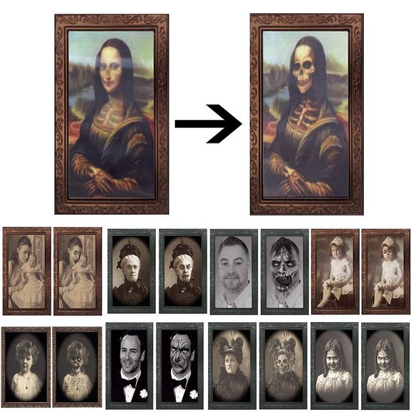 new paper plastic diy p frame horror portrait scary face changing p frame haunted house halloween wall decoration
new paper plastic diy p frame horror portrait scary face changing p frame haunted house halloween wall decoration