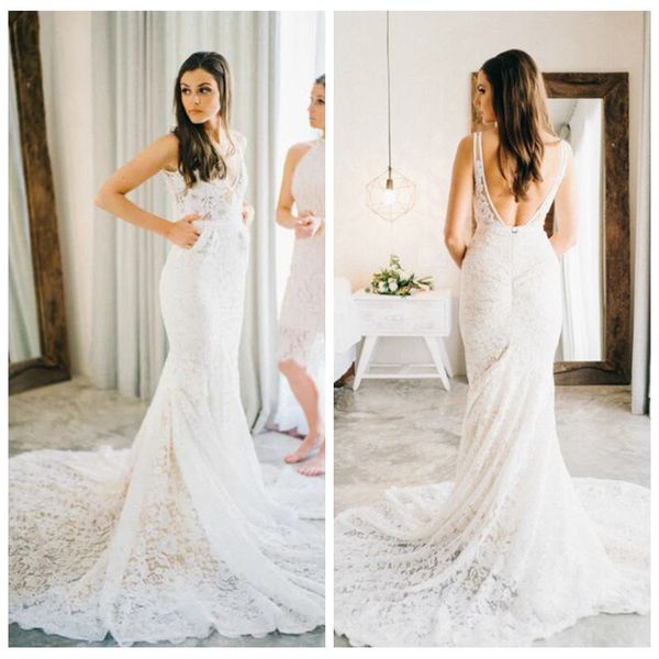 romantic v-neck lace mermaid wedding dress backless with court train wedding dresses with pockets boho wedding gowns vestidos de noiva, White
romantic v-neck lace mermaid wedding dress backless with court train wedding dresses with pockets boho wedding gowns vestidos de noiva, White
