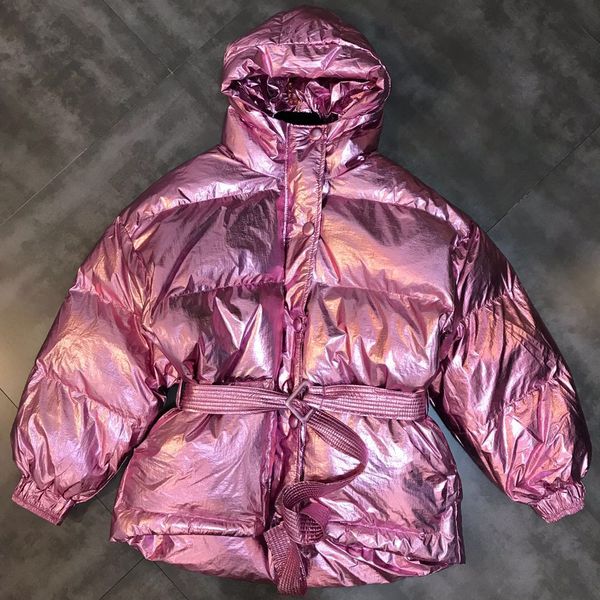 2018 winter new pink parka jacket hooded long-sleeved belt waist metal trend street cotton coat, Black
2018 winter new pink parka jacket hooded long-sleeved belt waist metal trend street cotton coat, Black