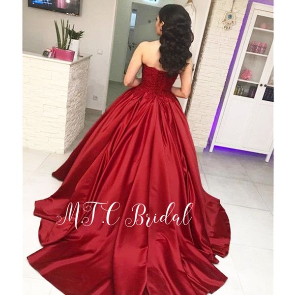 gorgeous burgundy ball gown arabic evening dress 2019 sweetheart sweep train lace satin formal prom gowns custom made, White;black
gorgeous burgundy ball gown arabic evening dress 2019 sweetheart sweep train lace satin formal prom gowns custom made, White;black