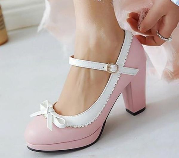 women's shoes in spring and autumn high coarse heel round head waterproof table bowknot @4044, Black
women's shoes in spring and autumn high coarse heel round head waterproof table bowknot @4044, Black