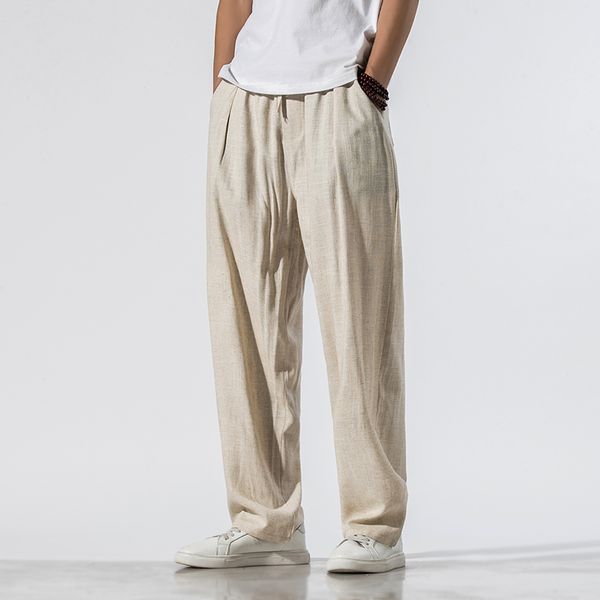 summer men casual pants natural cotton linen trousers male beige linen elastic waist straight men's chinese style joggers pant, Black
summer men casual pants natural cotton linen trousers male beige linen elastic waist straight men's chinese style joggers pant, Black