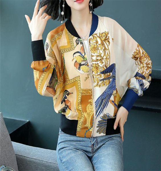 women's clothes are popular and fashionable silk jacket coats baseball suit spring and summer mulberry silk cardigan jacket loo, Black;brown
women's clothes are popular and fashionable silk jacket coats baseball suit spring and summer mulberry silk cardigan jacket loo, Black;brown