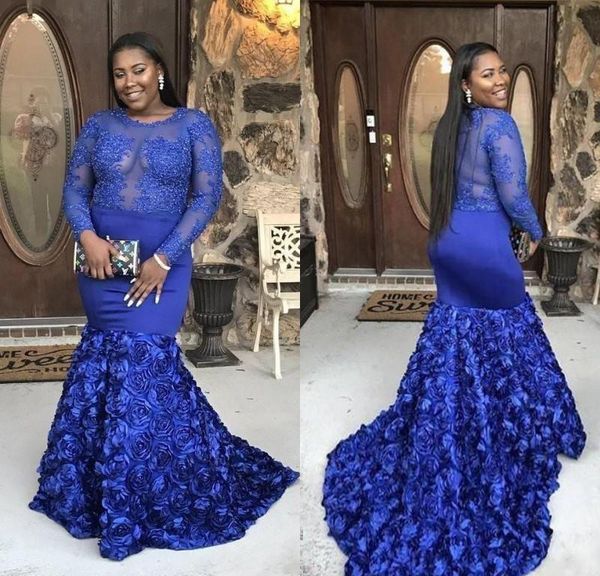 stunning new arrival plus size prom dresss sheer bodice mermaid 3d rose flowers long sleeves blue formal dresses evening plus size, Black
stunning new arrival plus size prom dresss sheer bodice mermaid 3d rose flowers long sleeves blue formal dresses evening plus size, Black