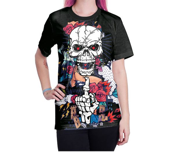 summer europe and the united states 3d punk skull print t-shirt trend short-sleeved women's shirt wholesale, White
summer europe and the united states 3d punk skull print t-shirt trend short-sleeved women's shirt wholesale, White