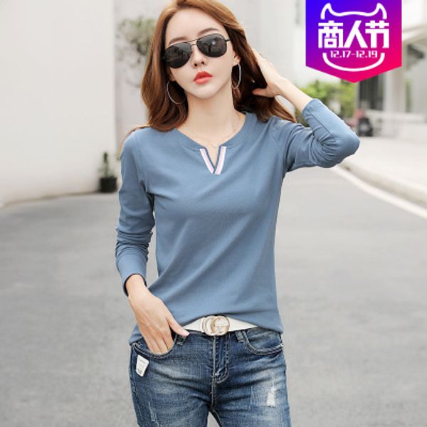large women's 2020 autumn new women's v-neck long sleeve t-shirt women's korean slim versatile bottoming shirt 9021, White
large women's 2020 autumn new women's v-neck long sleeve t-shirt women's korean slim versatile bottoming shirt 9021, White