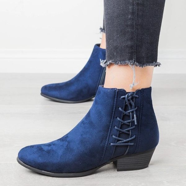 heflashor women shoes flock lace up ankle boots suede platform female low heel pointed toe botas classic casual shoes ladies, Black
heflashor women shoes flock lace up ankle boots suede platform female low heel pointed toe botas classic casual shoes ladies, Black