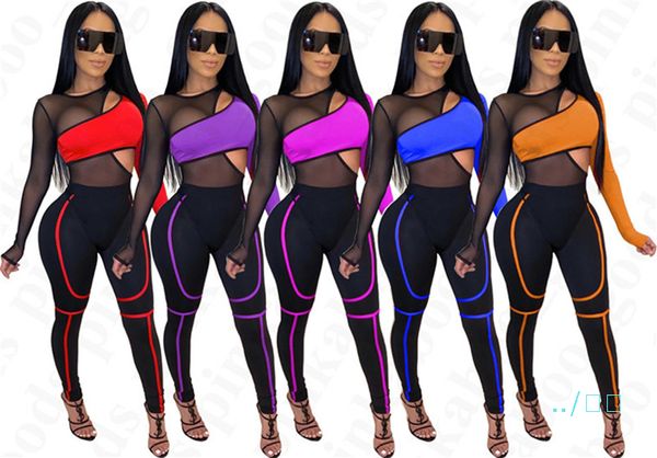 women see-thought tracksuit summer gauze mesh patchwork sports suit pants 2 pieces sets bike cycling sportswear outfits d4205, White
women see-thought tracksuit summer gauze mesh patchwork sports suit pants 2 pieces sets bike cycling sportswear outfits d4205, White