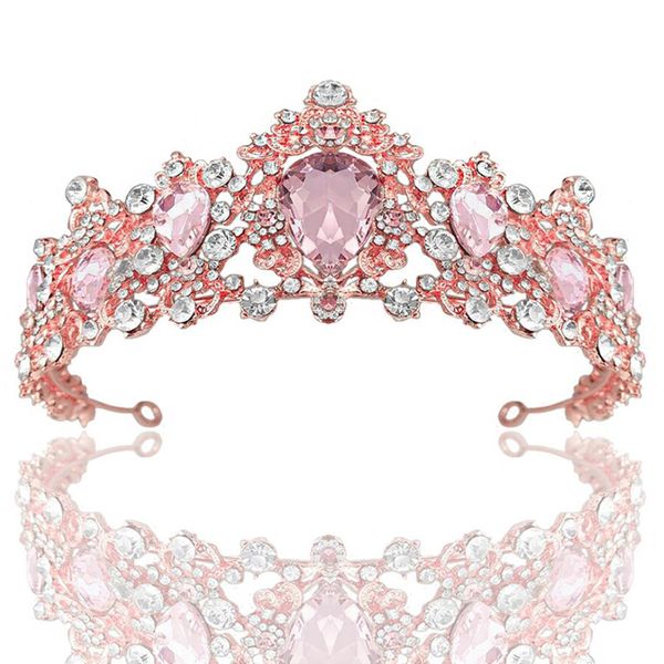Luxury Waterdrop Pink Crystal Rose Gold Tiara Rhinestone Bridal Pageant Crown For Women Wedding Party Hair Jewelry
Luxury Waterdrop Pink Crystal Rose Gold Tiara Rhinestone Bridal Pageant Crown For Women Wedding Party Hair Jewelry