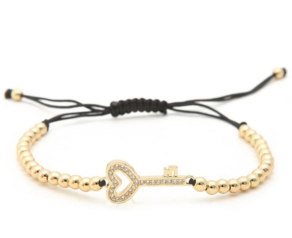 gold silver micro pave cz cubic zirconia rope adjusted copper beads bracelet vbe54 key charm braided bangles women, Black
gold silver micro pave cz cubic zirconia rope adjusted copper beads bracelet vbe54 key charm braided bangles women, Black