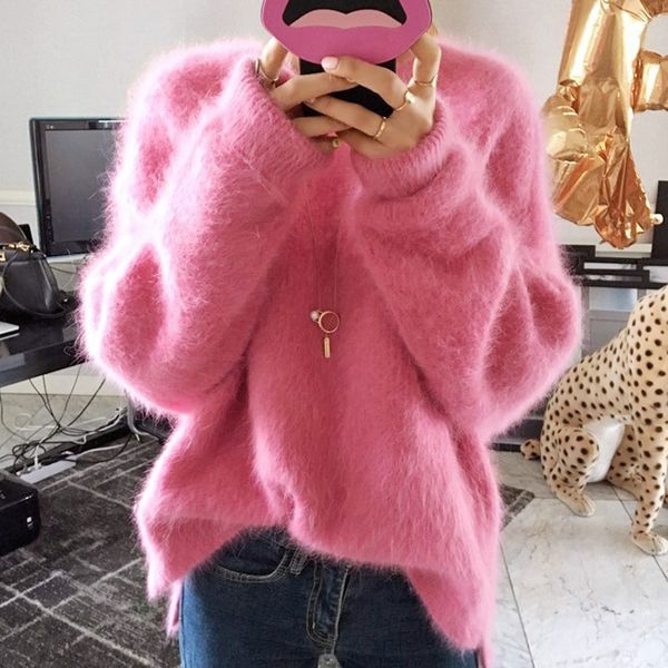 women mink cashmere sweater knitting pullover casual outwear autumn winter thick mink cashmere loose sweater, White;black
women mink cashmere sweater knitting pullover casual outwear autumn winter thick mink cashmere loose sweater, White;black