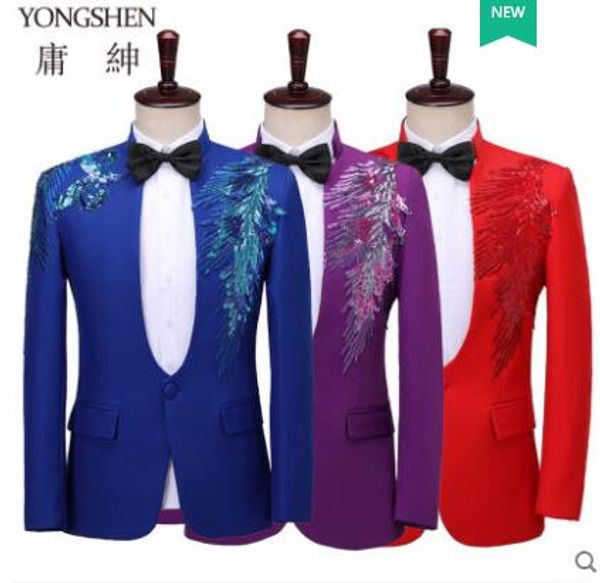 men suit set with pants mens wedding suits stand collar inlaid sequins slim singer stage formal dress men's suit + pant b227, White;black
men suit set with pants mens wedding suits stand collar inlaid sequins slim singer stage formal dress men's suit + pant b227, White;black