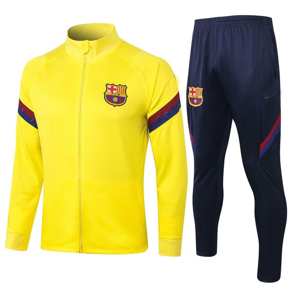 

19 20 21 barcelona messi coutinho yellow jacket tracksuit 2020 2021 griezmann long sleeve zipper tracksuit suarez football training suit, Black