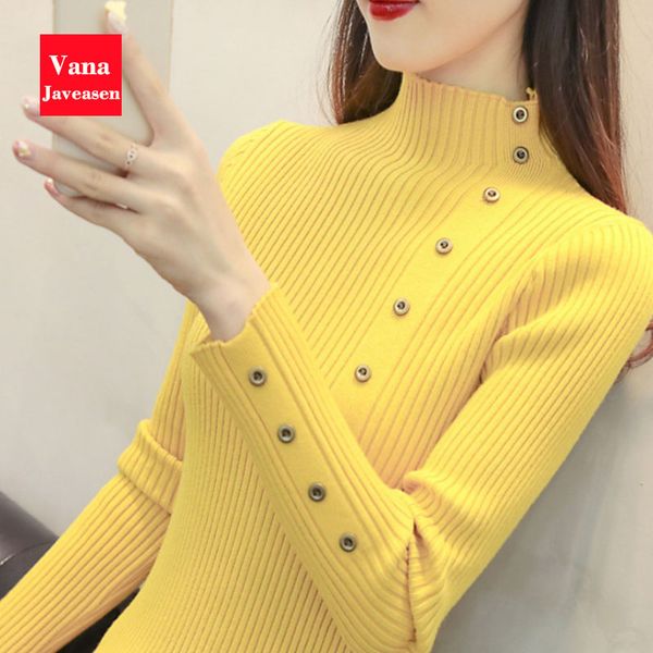 vana javeasen women slim turtleneck bottoming sweaters winter solid color button pullovers womens sweater office ladies, White;black
vana javeasen women slim turtleneck bottoming sweaters winter solid color button pullovers womens sweater office ladies, White;black