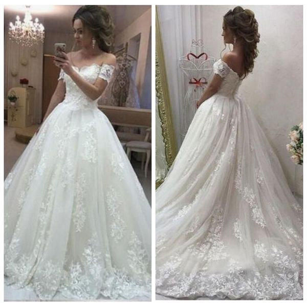 short sleeves lace appliques a-line wedding dresses 2021 custom modest long bridal gowns formal princess vestidos de marriage cheap, White
short sleeves lace appliques a-line wedding dresses 2021 custom modest long bridal gowns formal princess vestidos de marriage cheap, White