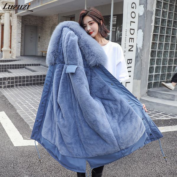 luzuzi 2019 cotton liner warm coat and waterproof jacket women plus size slim long coat female winter big fur hooded parka mujer, Black
luzuzi 2019 cotton liner warm coat and waterproof jacket women plus size slim long coat female winter big fur hooded parka mujer, Black