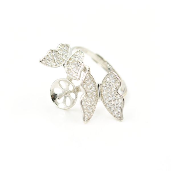 s925 silver pearl ring fittings diy mouth adjustable finger ring mount semi-finished hollow bracket micro-insert butterfly ps4mjz040, Slivery;crystal
s925 silver pearl ring fittings diy mouth adjustable finger ring mount semi-finished hollow bracket micro-insert butterfly ps4mjz040, Slivery;crystal