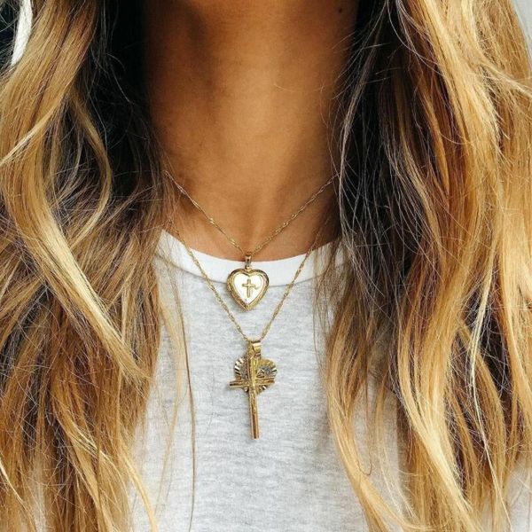classic fashion gold color pendants necklacesheart shaped cross selling women personality necklace choker party jewelry, Silver
classic fashion gold color pendants necklacesheart shaped cross selling women personality necklace choker party jewelry, Silver