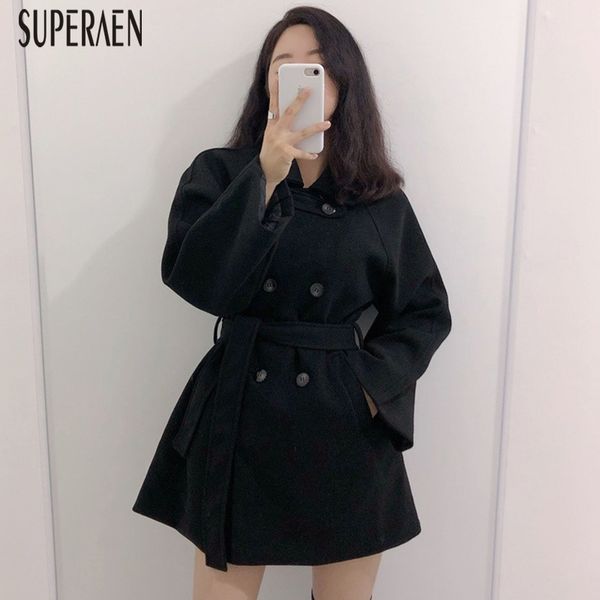 superaen korean style women woolen coat autumn and winter 2019 new wild ladies woolen coat lapel double-breasted women clothing, Black
superaen korean style women woolen coat autumn and winter 2019 new wild ladies woolen coat lapel double-breasted women clothing, Black