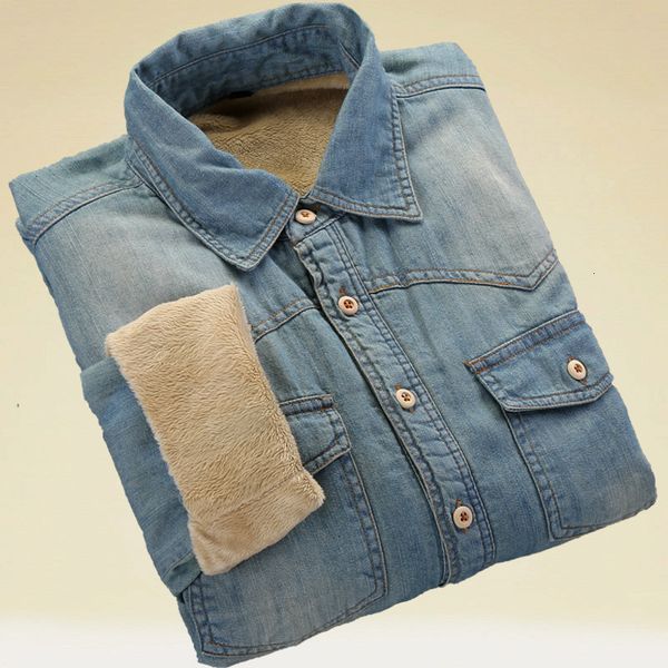 quality denim cotton winter mens long sleeve fleece thick shirts casual vintage blue button shirt large size streetwear, White;black
quality denim cotton winter mens long sleeve fleece thick shirts casual vintage blue button shirt large size streetwear, White;black