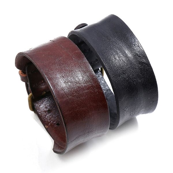 fashion vintage wide genuine leather wristbands casual women men biker simple charm bangle belt retro punk jewelry, Black
fashion vintage wide genuine leather wristbands casual women men biker simple charm bangle belt retro punk jewelry, Black