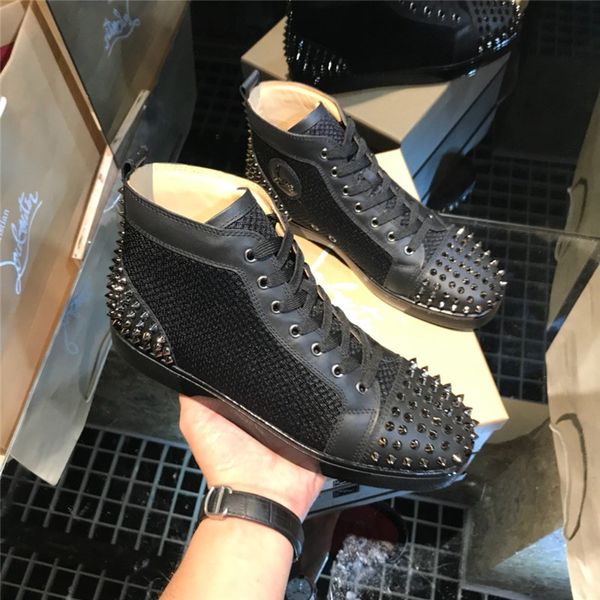version luxury fashion rivet men's shoes stitching graffiti high-shoes red bottom couple rhinestone women's shoes size 35-47 09, Black
version luxury fashion rivet men's shoes stitching graffiti high-shoes red bottom couple rhinestone women's shoes size 35-47 09, Black