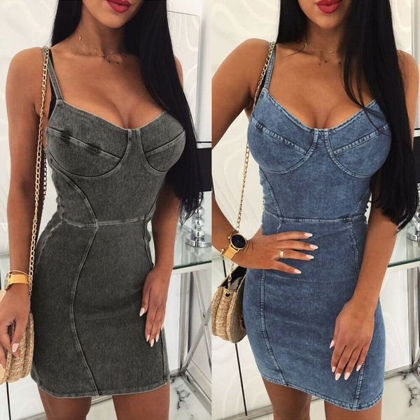new style women dresses solid sleeveless bandage bodycon evening party v neck spaghetti club mini sheath dress fashion 2019, Black;gray
new style women dresses solid sleeveless bandage bodycon evening party v neck spaghetti club mini sheath dress fashion 2019, Black;gray