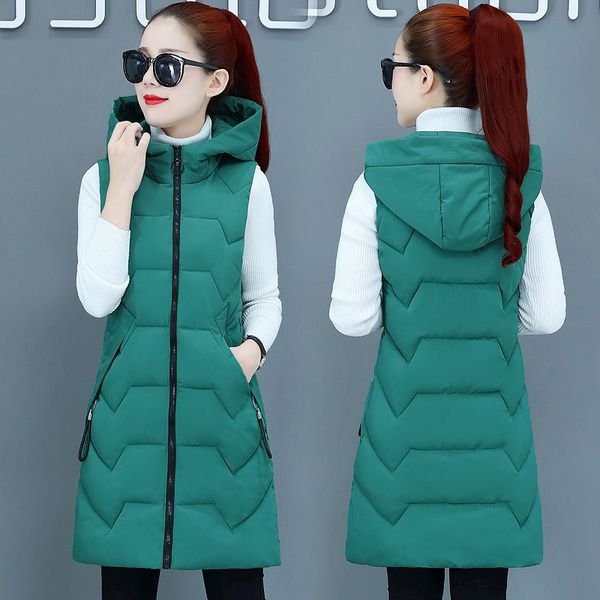 women's vests women cotton vest hoodie long type 2021 winter slim big yard down hooded female warm, Black;white
women's vests women cotton vest hoodie long type 2021 winter slim big yard down hooded female warm, Black;white