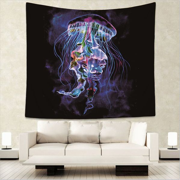Marine life Jellyfish quality print Indian tapestry hippie mandala wall hanging Bohemian bedspread dorm decor carpet 51x60"
Marine life Jellyfish quality print Indian tapestry hippie mandala wall hanging Bohemian bedspread dorm decor carpet 51x60"
