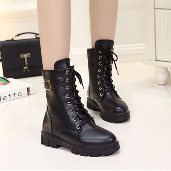 2018 new leather women boots winter warm women shoes feminina female motorcycle mid-calf boots fashion botas, Black
2018 new leather women boots winter warm women shoes feminina female motorcycle mid-calf boots fashion botas, Black