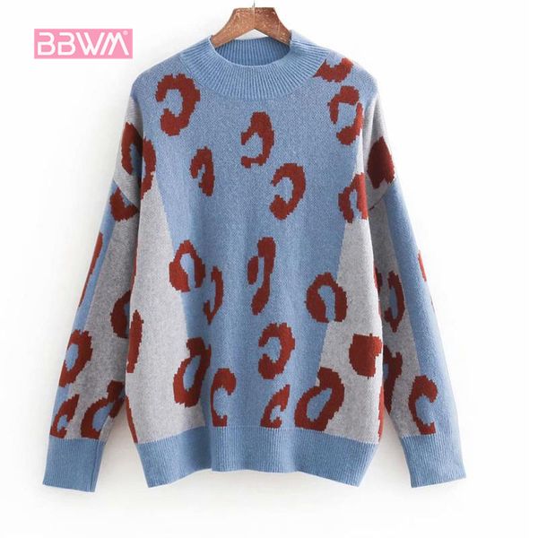 women's sweaters korean version of the leopard print loose head high collar long sleeve 2021 winter fashion sweater keep warm, White;black
women's sweaters korean version of the leopard print loose head high collar long sleeve 2021 winter fashion sweater keep warm, White;black