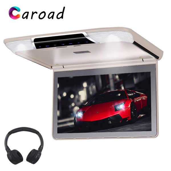 

caroad mp5 player 11.6 inch 1080p hd video flip down car roof monitor with usb sd ir/fm transmitter hdmi ceiling tv for car