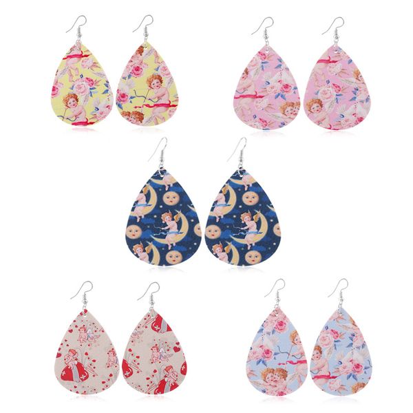 new arrival teardrop shape pu leather earrings printed angel dangle waterdrop ear hook earring two-sided flowers ear drop for women jewelry, Silver
new arrival teardrop shape pu leather earrings printed angel dangle waterdrop ear hook earring two-sided flowers ear drop for women jewelry, Silver